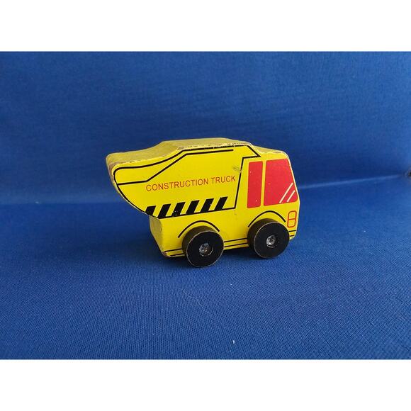 Greenbrier - Wood Yellow Toy Construction Truck - loose - Picture 3 of 8